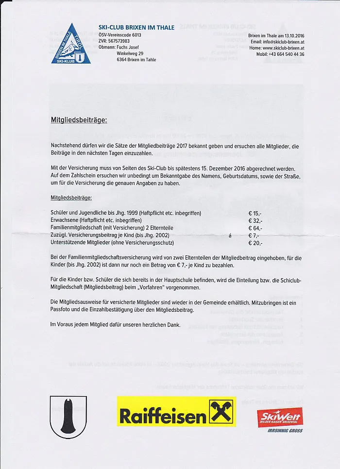 Mitgliedsbeiträge